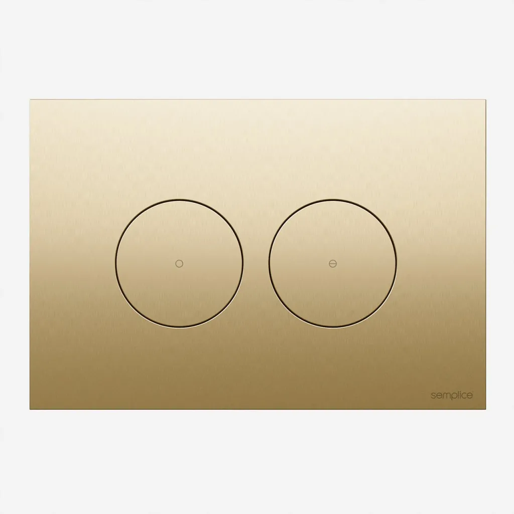 Semplice SX-O1 - DuoLux-O Betätigungsplatte für Zweimengenspülung, PVD Brushed Brass