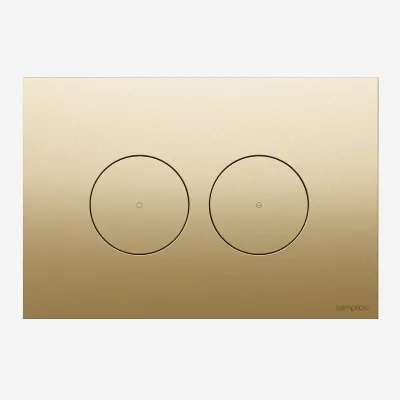 Semplice SX-O1 - DuoLux-O Betätigungsplatte für Zweimengenspülung, PVD Brushed Brass