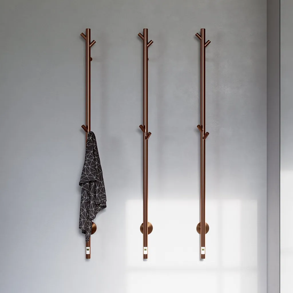 Pulcher® Style PS14 - Elektrischer Handtuchwärmer mit Timer, PVD gebürstetes Kupfer