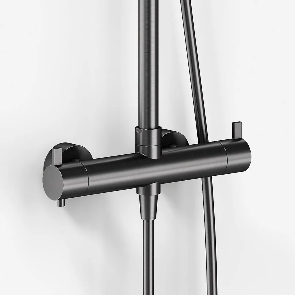 ArkiLife AVAO AABT900 S02 - Thermostat-Set Ø30 Wellness Rain, PVD Brushed Gun Metal