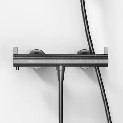 ArkiLife AVAO AABT204 S02 - Thermostat inkl. Brauseset, Stick, PVD Brushed Gun Metal