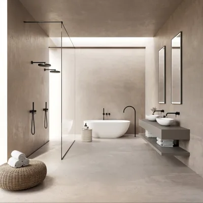 Semplice SBR801 S12 - Badewanne/Dusche, Mattschwarz