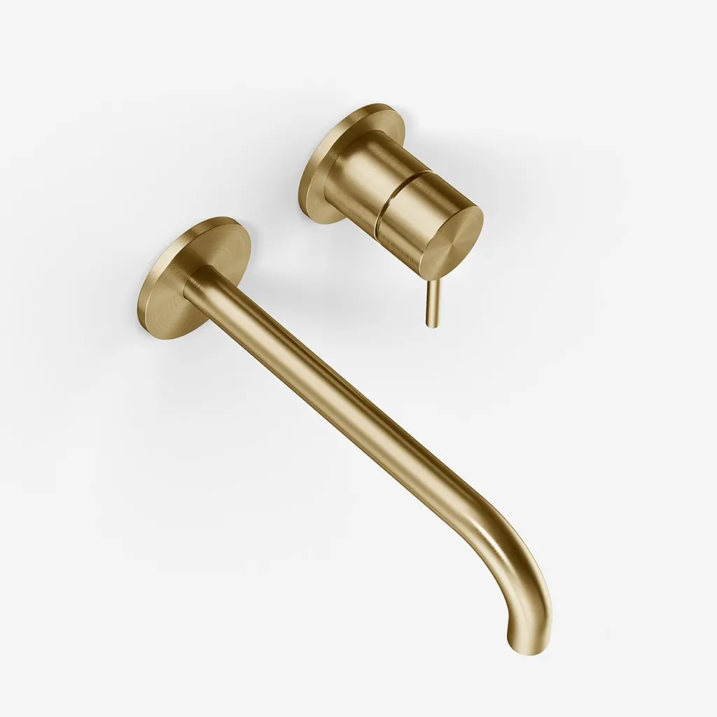 Semplice SHV502 - 1-Griff-Waschtischarmatur, 22 cm Auslauf, PVD gebürstetes Messing