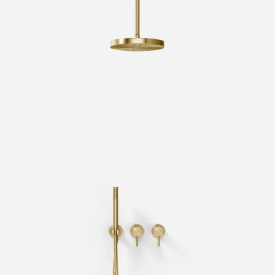 Semplice SBR801 S03 - Duschset, Ø24 cm, Decke, PVD gebürstetes Messing
