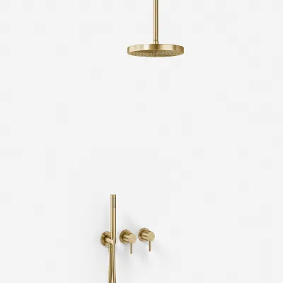Semplice SBR801 S03 - Duschset, Ø24 cm, Decke, PVD gebürstetes Messing
