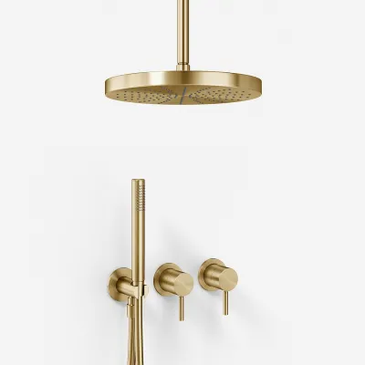 Semplice SBR801 S04 - Duschset, Ø28 cm, Decke, PVD gebürstetes Messing