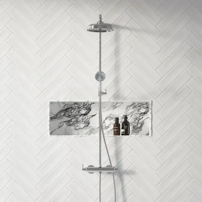 Hassel&Teudt HRL10 S01 - SmartTerm Duschstangenset mit Ø21 cm. Rain DeLuxe mit EasyClean, Chrom