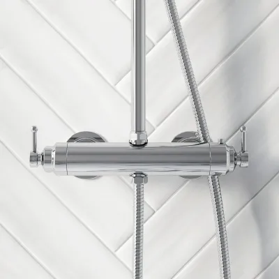 Hassel&Teudt HRL10 S01 - SmartTerm Duschstangenset mit Ø21 cm. Rain DeLuxe mit EasyClean, Chrom