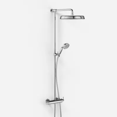 Hassel&Teudt HRL10 S02 - Universal SmartTerm Duschstangenset, komplett inkl. Handbrause, Gleitschiene und Ø31 cm EasyClean Kopfbrause, Chrom