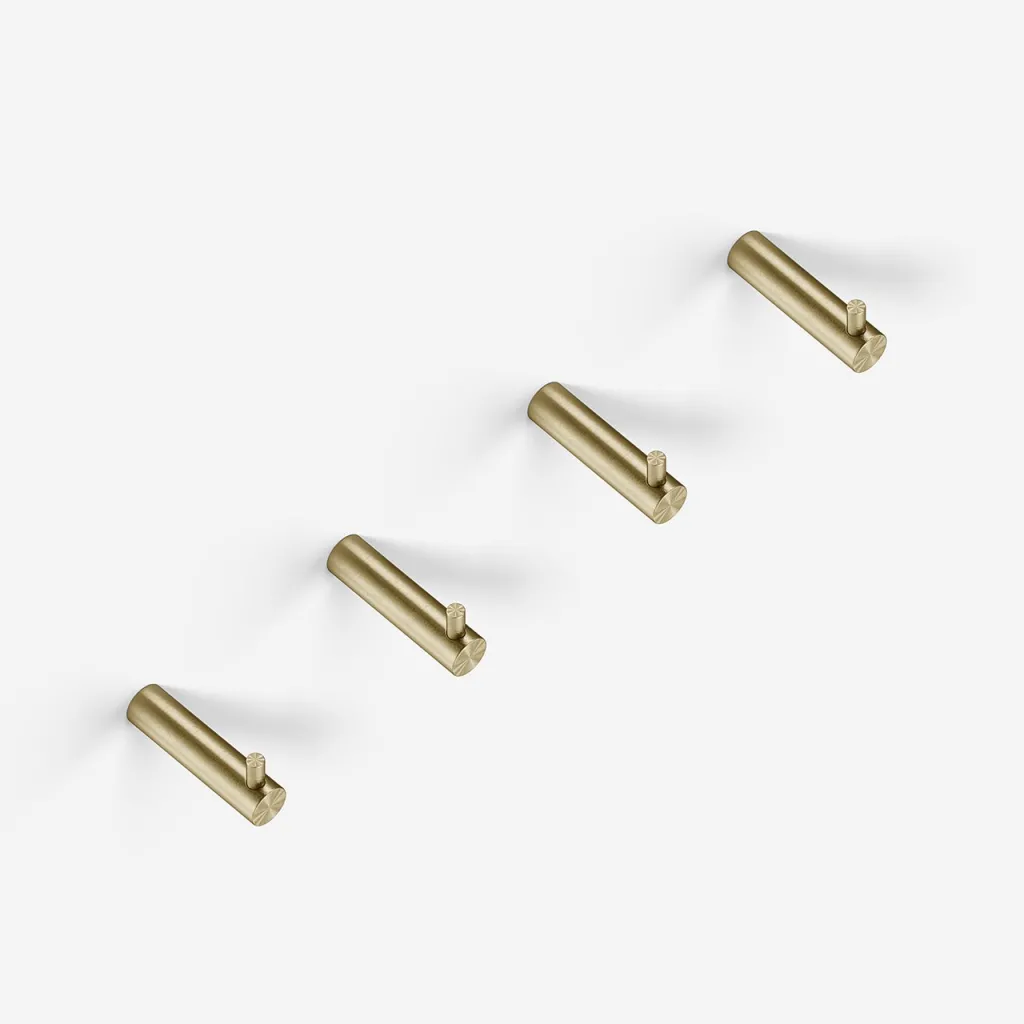 Semplice PS18 S01 - 4 x Haken, PVD gebürstetes Messing