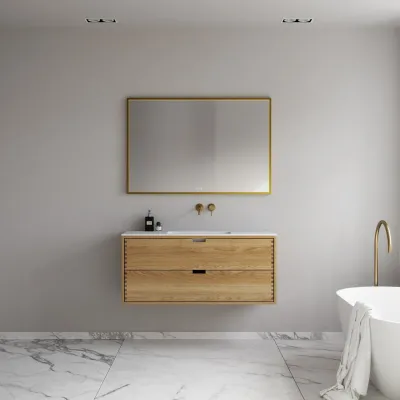 CPH Tapwork Soho 120 - MKII, mit Fingerklopfen bearbeitete Schränke aus natürlicher Eiche, einschließlich Mathvid SolidTec®-Spüle