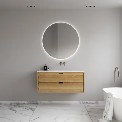 CPH Tapwork Soft 120 - MKII, mit Fingerklopfen bearbeitete Schränke aus natürlicher Eiche, einschließlich Mathvid SolidTec®-Spüle