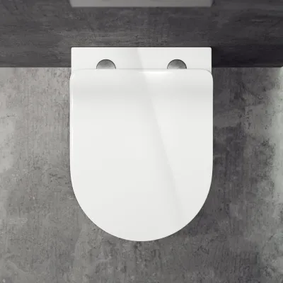Dodo PD18 - Toilette aus weißem Porzellan mit Vortex-Spülung + EasyClean-Beschichtung
