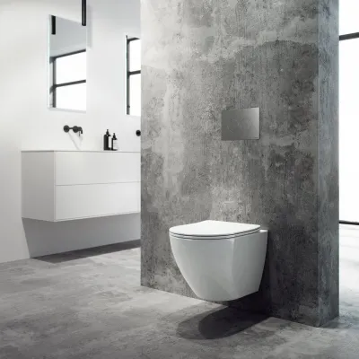 Dodo PD18 - Toilette aus weißem Porzellan mit Vortex-Spülung + EasyClean-Beschichtung