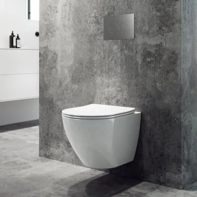 Dodo PD18 - Toilette aus weißem Porzellan mit Vortex-Spülung + EasyClean-Beschichtung