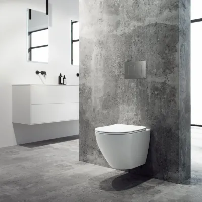 Dodo PD18 - Toilette aus mattweißem Porzellan mit Vortex-Spülung + EasyClean-Beschichtung
