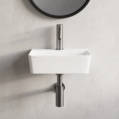 Stilo 365 - 36,5 × 25,5 cm, Waschbecken aus weißem Porzellan 