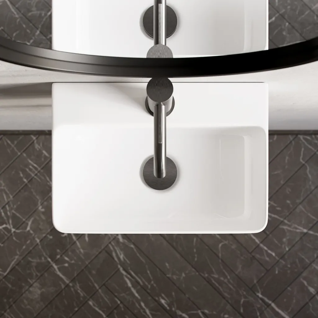 Stilo 365 - 36,5 × 25,5 cm, Waschbecken aus weißem Porzellan 