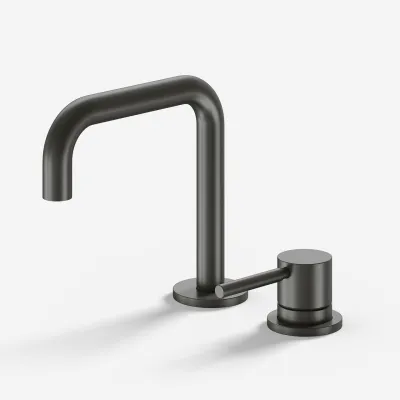 Semplice SHV405 S02 - Handwaschtischarmatur mit festem Auslauf, PVD Matt Gun Metal