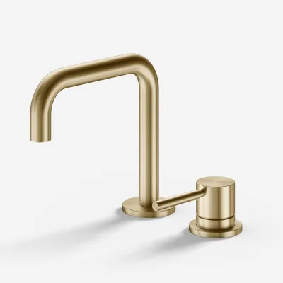 Semplice SHV405 S02 - Waschtischarmatur mit festem Auslauf, PVD-gebürstetes Messing