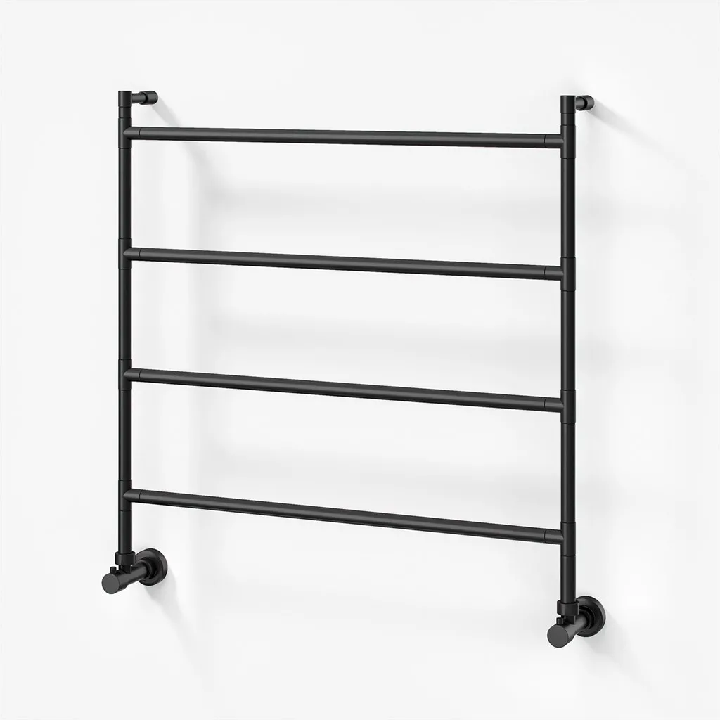 Vetro Nostromo 482/4 - 80x80, Handtuchhalter auf Wasserbasis, Mattschwarz