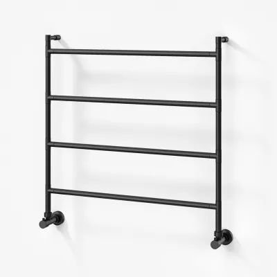 Vetro Nostromo 482/4 - 80x80, Handtuchhalter auf Wasserbasis, Mattschwarz