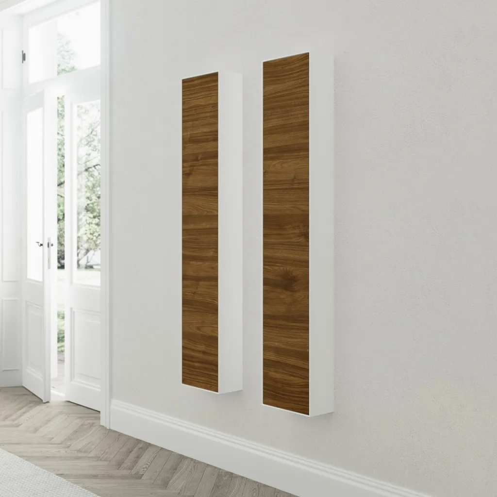 Copenhagen Chic CC1630 - Hoher Schrank aus Mattvid Corian® und amerikanischem Nussbaum