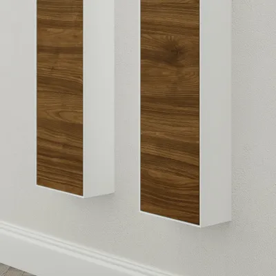 Copenhagen Chic CC1630 - Hoher Schrank aus Mattvid Corian® und amerikanischem Nussbaum