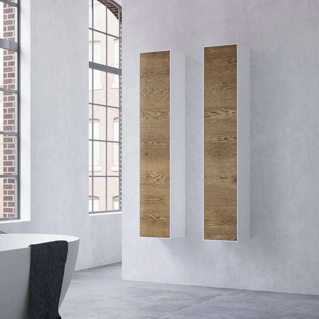 Copenhagen Chic CC3530 - Hoher Schrank aus Mattvid Corian® und roher Wildeiche