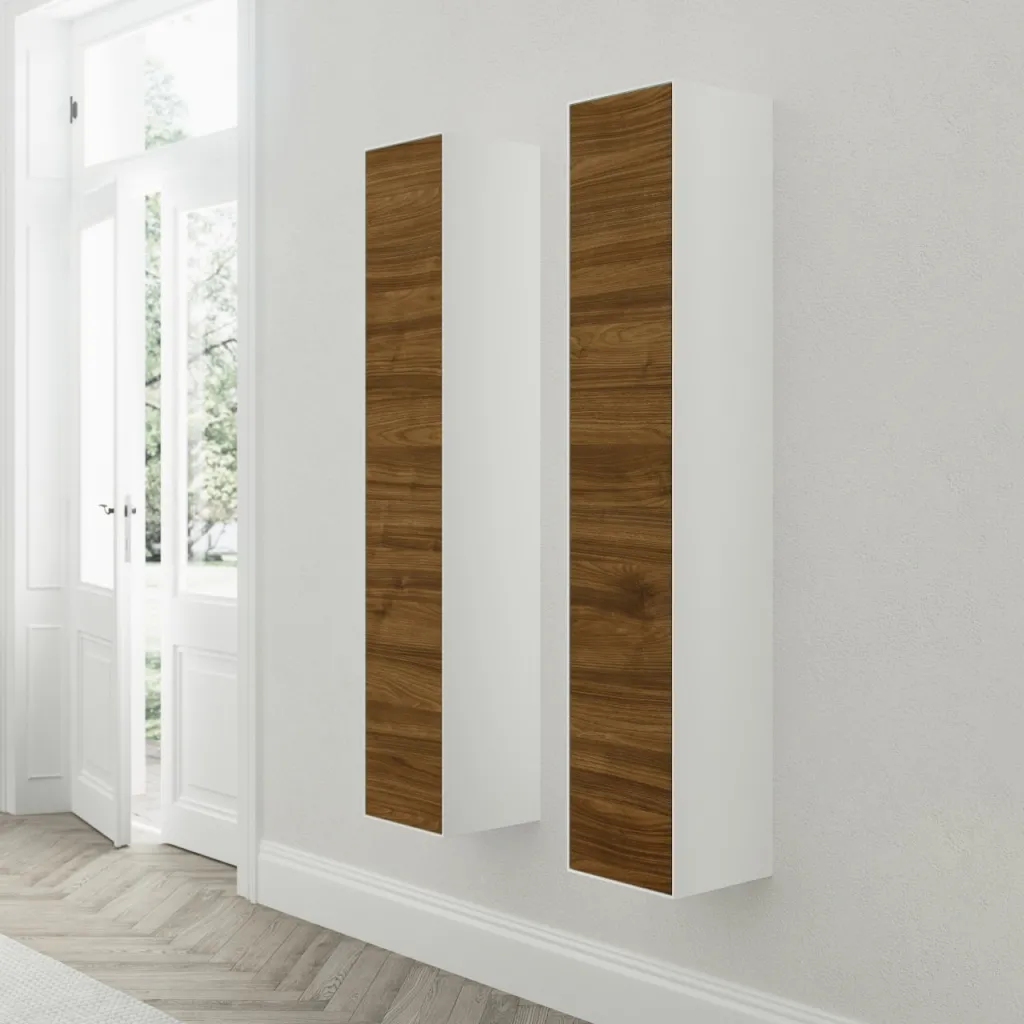 Copenhagen Chic CC3530 - Hoher Schrank aus Mattvid Corian® und amerikanischem Nussbaum