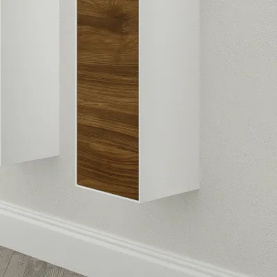 Copenhagen Chic CC3530 - Hoher Schrank aus Mattvid Corian® und amerikanischem Nussbaum
