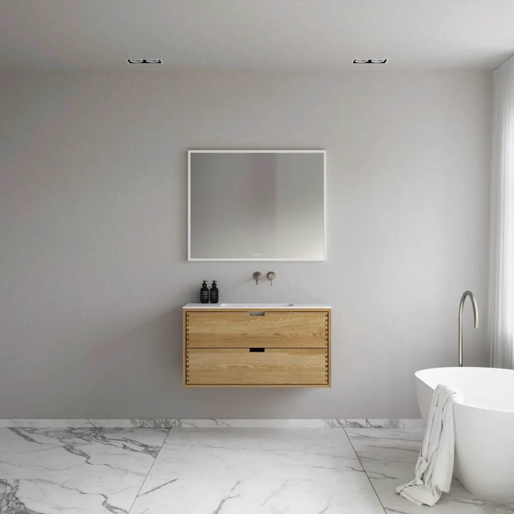 CPH Tapwork Soho 100 - MKII, mit Fingerklopfen bearbeitete Schränke aus natürlicher Eiche, einschließlich Mathvid SolidTec®-Spüle