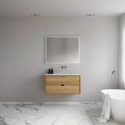 CPH Tapwork Soho 100 - MKII, mit Fingerklopfen bearbeitete Schränke aus natürlicher Eiche, einschließlich Mathvid SolidTec®-Spüle