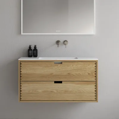 CPH Tapwork Soho 100 - MKII, mit Fingerklopfen bearbeitete Schränke aus natürlicher Eiche, einschließlich Mathvid SolidTec®-Spüle