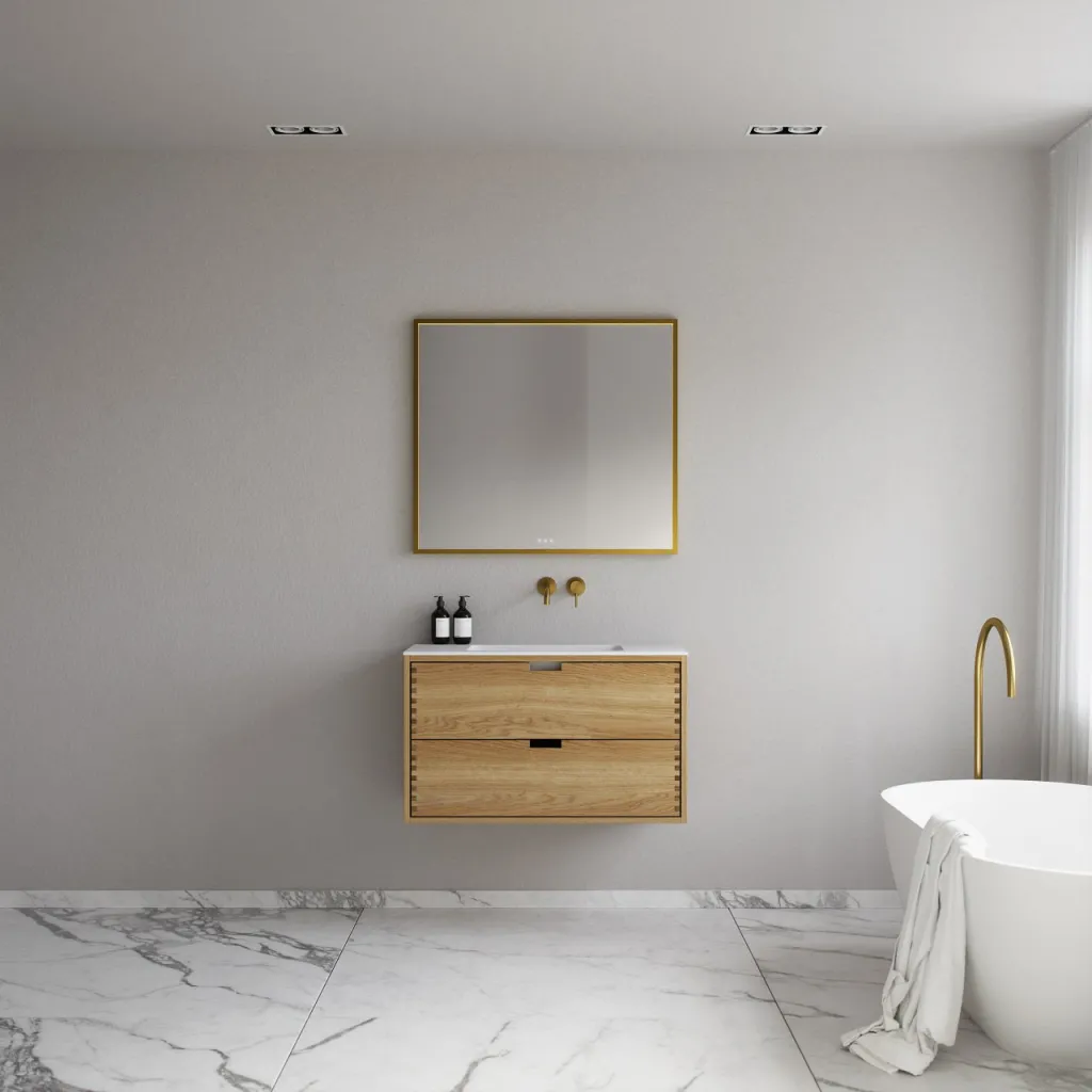 CPH Tapwork Soho 90 - MKII, mit Fingerklopfen bearbeitete Schränke aus natürlicher Eiche, einschließlich Mathvid SolidTec®-Spüle