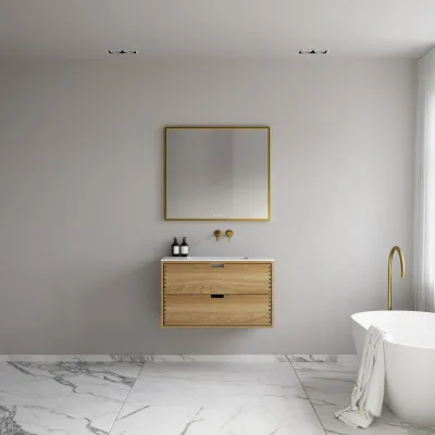 CPH Tapwork Soho 90 - MKII, mit Fingerklopfen bearbeitete Schränke aus natürlicher Eiche, einschließlich Mathvid SolidTec®-Spüle