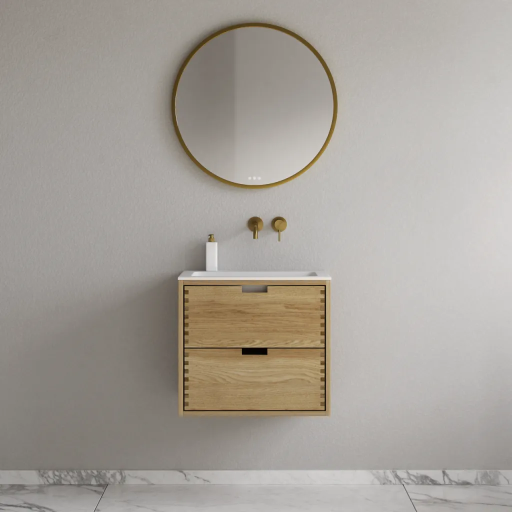CPH Tapwork Soho 60 - MKII, mit Fingerklopfen bearbeitete Schränke aus natürlicher Eiche, einschließlich Mathvid SolidTec®-Spüle