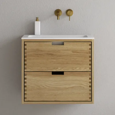 CPH Tapwork Soho 60 - MKII, mit Fingerklopfen bearbeitete Schränke aus natürlicher Eiche, einschließlich Mathvid SolidTec®-Spüle