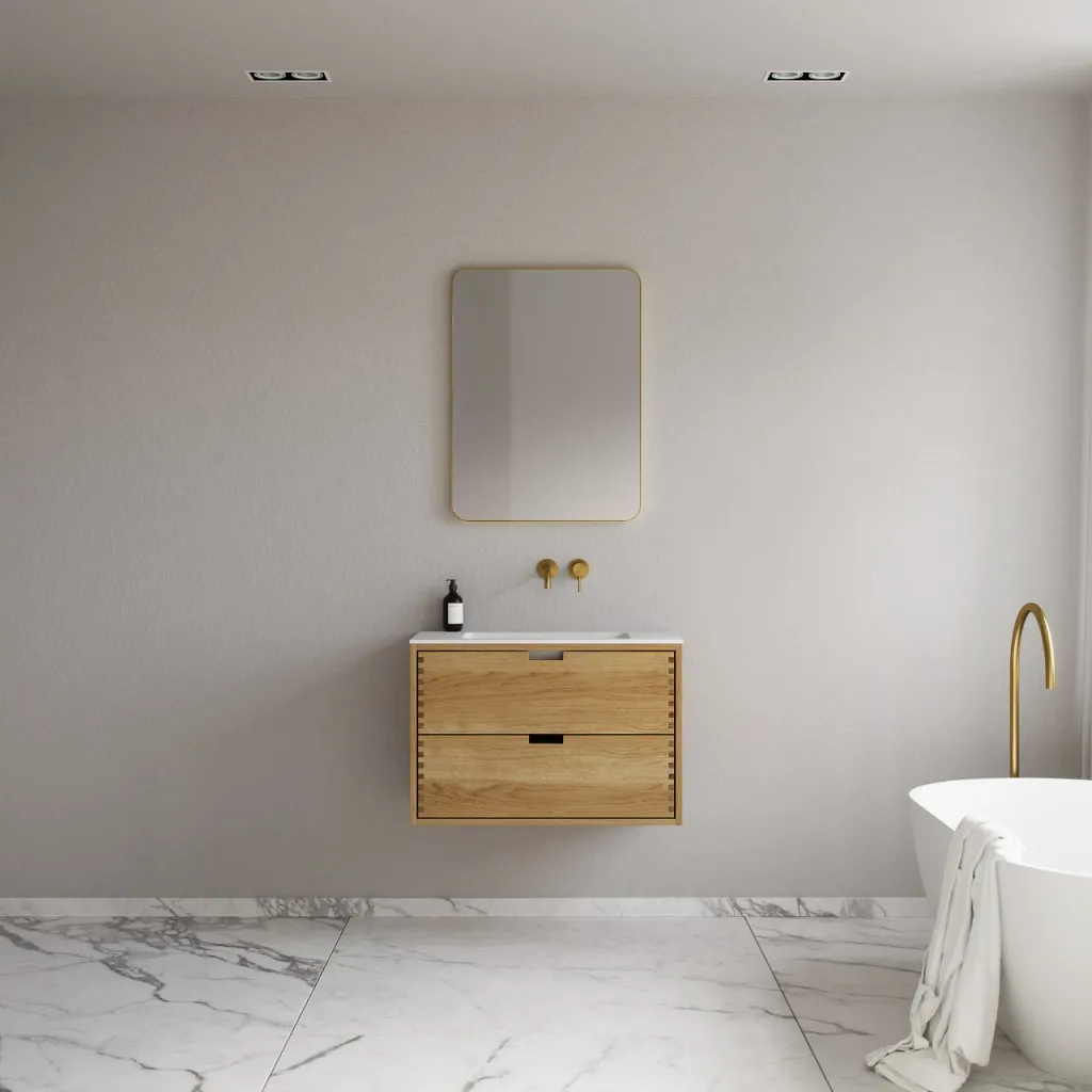 CPH Tapwork Soho 80 - MKII, Schrankfronten mit Fingerzapfung in Eiche Natur inklusive Mathvid SolidTec® Spüle