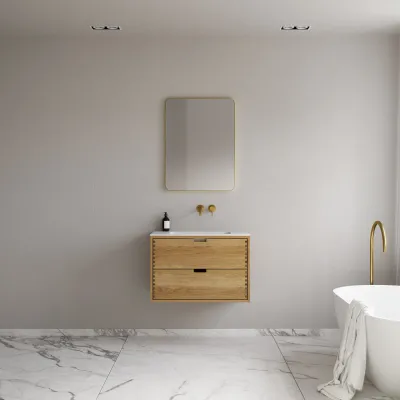 CPH Tapwork Soho 80 - MKII, Schrankfronten mit Fingerzapfung in Eiche Natur inklusive Mathvid SolidTec® Spüle