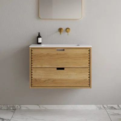 CPH Tapwork Soho 80 - MKII, Schrankfronten mit Fingerzapfung in Eiche Natur inklusive Mathvid SolidTec® Spüle