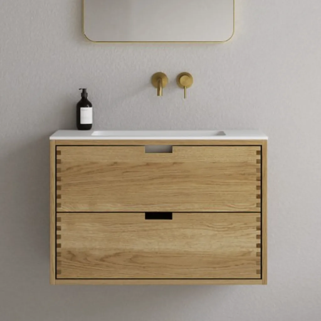 CPH Tapwork Soho 80 - MKII, Schrankfronten mit Fingerzapfung in Eiche Natur inklusive Mathvid SolidTec® Spüle