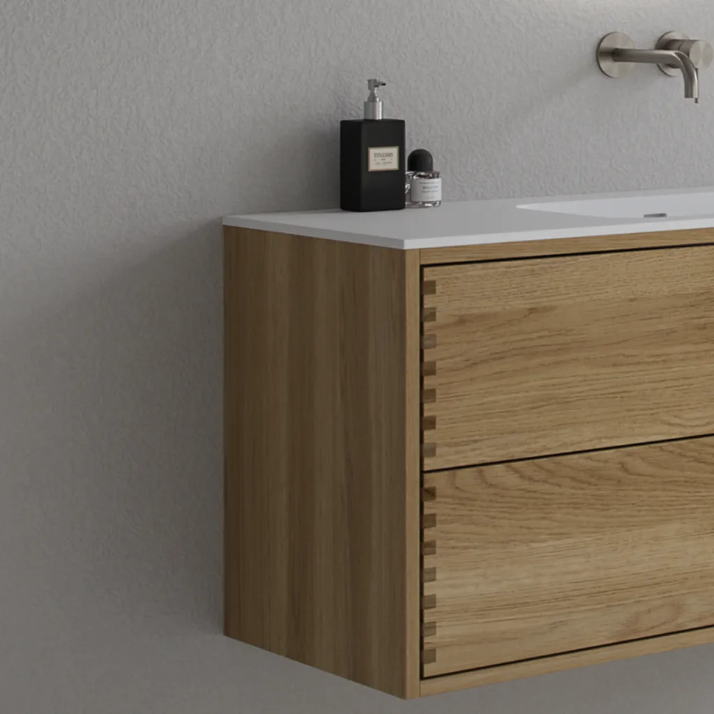 CPH Tapwork Soft 80 - MKII, mit Fingerklopfen bearbeitete Schränke aus natürlicher Eiche, einschließlich Mathvid SolidTec®-Spüle