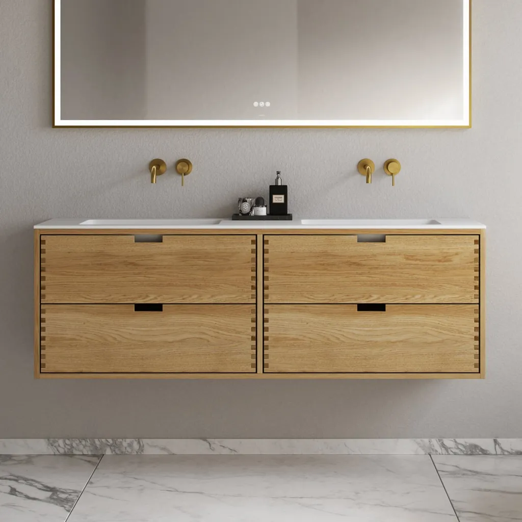 CPH Tapwork Soho 160D - MKII, Schränke in Natureiche, inklusive mattweißer SolidTec-Spüle