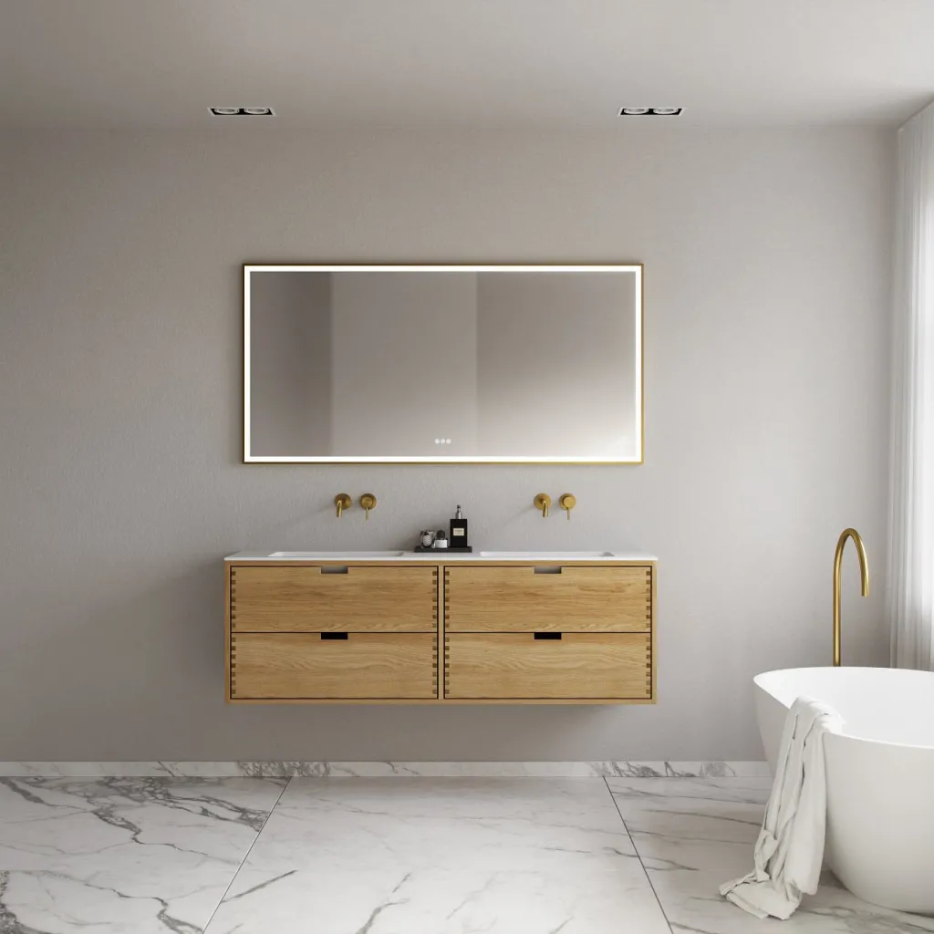 CPH Tapwork Soho 160D - MKII, Schränke in Natureiche, inklusive mattweißer SolidTec-Spüle