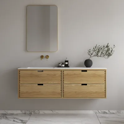 CPH Tapwork Soho 160L - MKII, Schrankfronten mit Fingerzapfung in Eiche Natur inklusive Mathvid SolidTec® Spüle