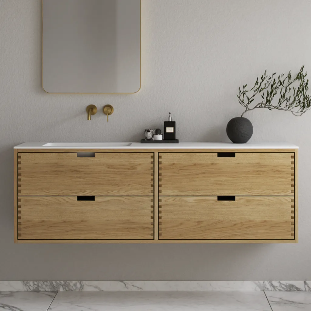 CPH Tapwork Soho 160L - MKII, Schrankfronten mit Fingerzapfung in Eiche Natur inklusive Mathvid SolidTec® Spüle
