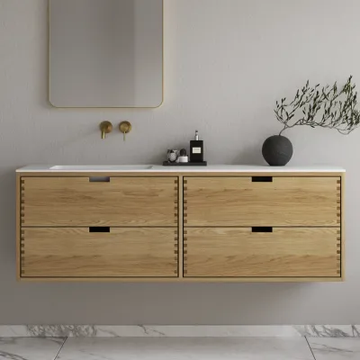 CPH Tapwork Soho 160L - MKII, Schrankfronten mit Fingerzapfung in Eiche Natur inklusive Mathvid SolidTec® Spüle