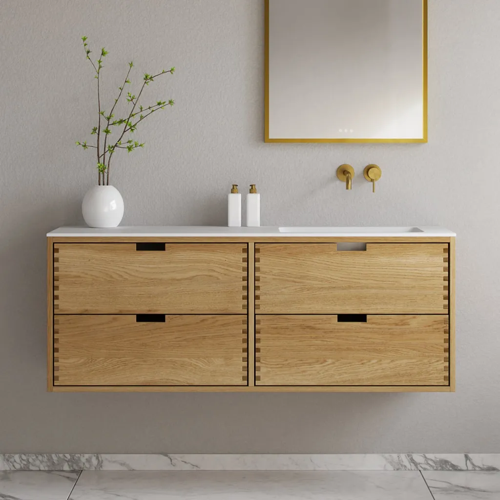 CPH Tapwork Soho 140R - MKII, Schränke in Natureiche, inklusive mattweißer SolidTec-Spüle
