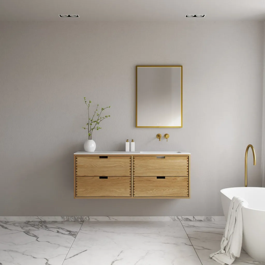 CPH Tapwork Soho 140R - MKII, Schränke in Natureiche, inklusive mattweißer SolidTec-Spüle